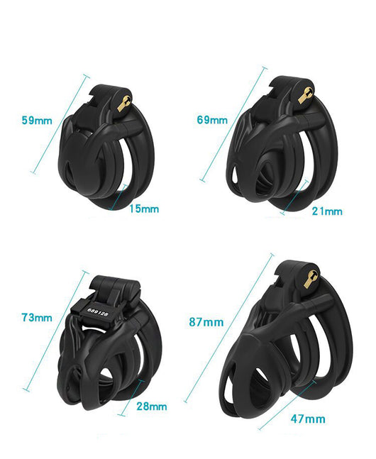 Cinturón de Castidad Cobra Negro Transpirable para Hombres - Image 7