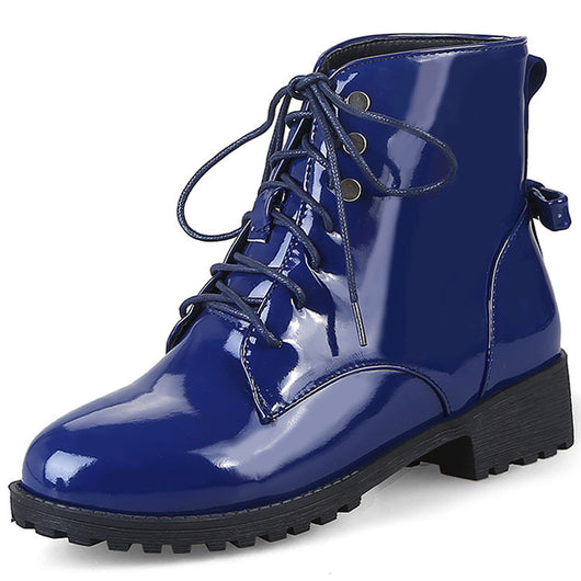 Botas Cortas Martin con Cordones Frontales Charol - Tallas Grandes - Image 10