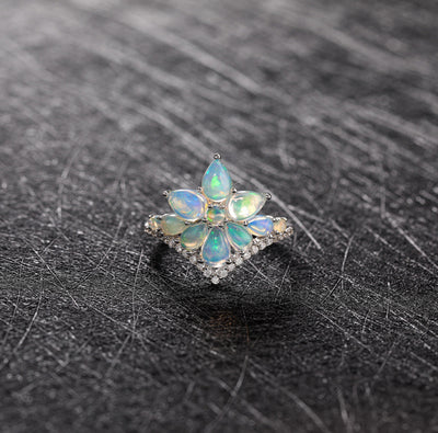 Anillo de Ópalo Natural en Plata 925 - Diseño Delicado y Elegante