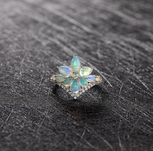 Anillo de Ópalo Natural en Plata 925 - Diseño Delicado y Elegante