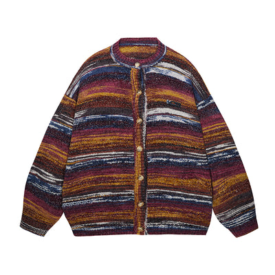 Cardigan de Rayas Degradadas en Colores Vibrantes - Image 6