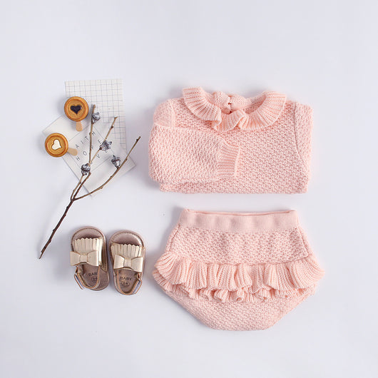 Conjunto de Bebé: Blusa Manga Larga con Shorts Volantes - Image 7
