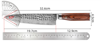Cuchillo Damasco para Picar con Mango de Madera - Image 7
