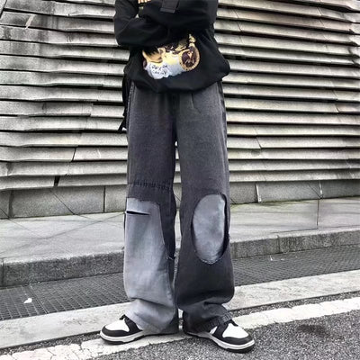 Jeans Sueltos Degradados con Roturas Estilo Retro Portuario para Hombre - Image 4