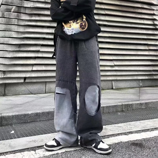 Jeans Sueltos Degradados con Roturas Estilo Retro Portuario para Hombre - Image 4