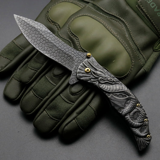 Cuchillo Portátil para Frutas con Diseño de Dragón