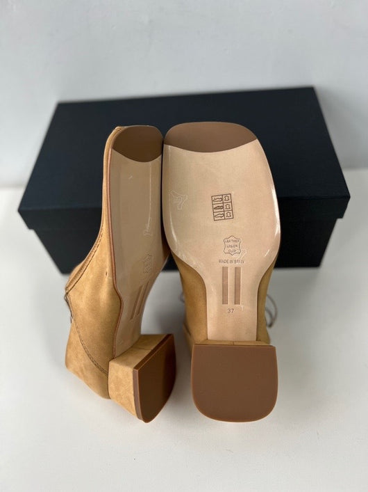Zapato Retro Cuadrado Mujer Cuero Genuino Tacón Medio Grueso - Image 31