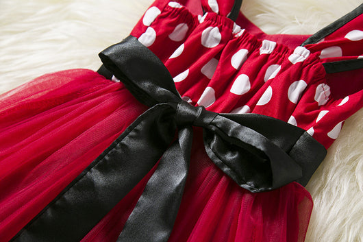 Vestido Princesa sin Mangas con Lunares y Moño - Image 13