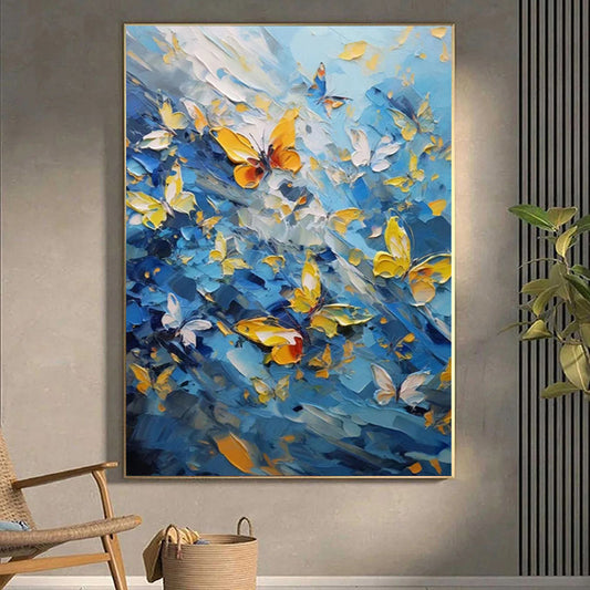 Cuadro Abstracto de Mariposa Pintado al Óleo a Mano sobre Lienzo - Image 2