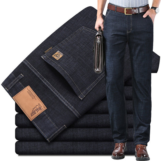Pantalones Denim Hombre Primavera Verano Corte Recto Suelto Estilo Ejecutivo - Image 8