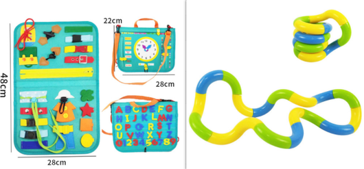 Tablero Educativo Sensorial con Actividades de Abotonado y Vestimenta para Bebés - Image 29
