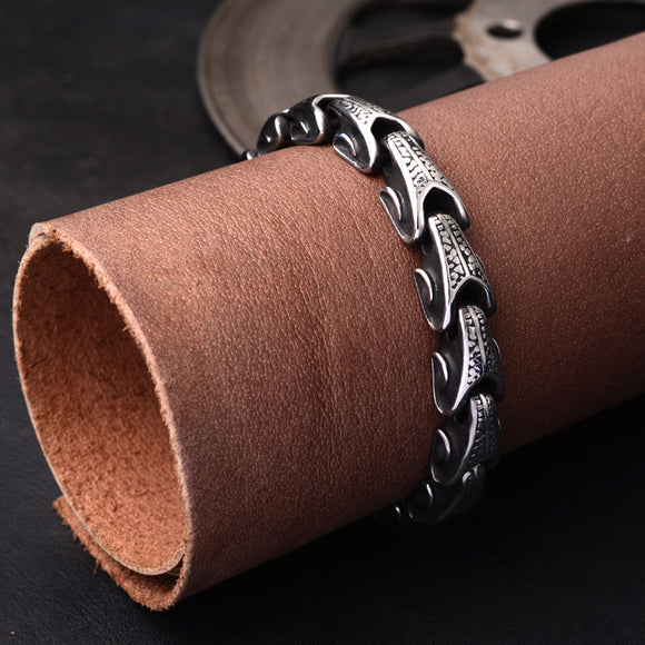 Pulsera de Acero Titanio Personalizada Estilo Retro para Hombre