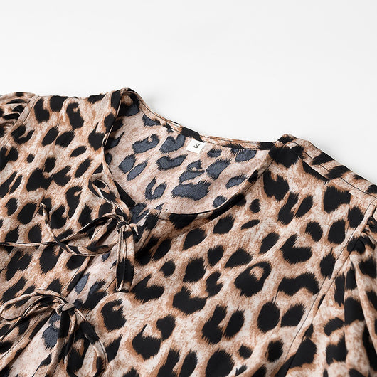 Cardigan Leopardo con Mangas Abullonadas Sexy - Image 9