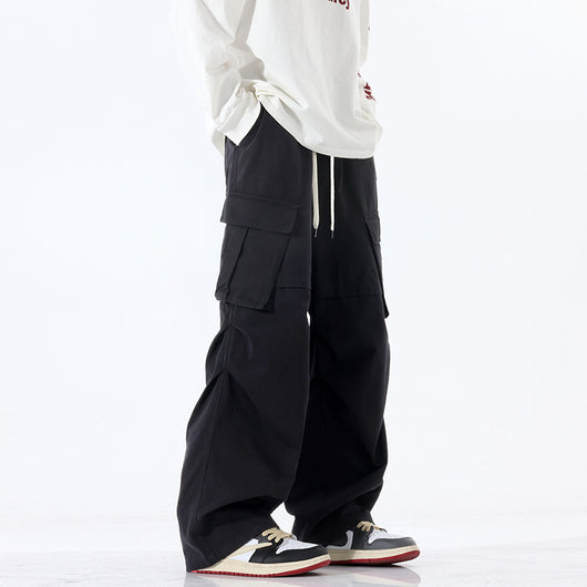 Pantalones Plisados Retro para Hombre - Corte Recto Casual Tendencia - Image 6