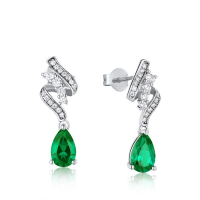 Aretes de Plata S925 con Esmeralda para Mujer - Image 7