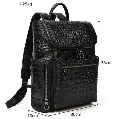 Mochila de Cuero Genuino con Patrón Texturizado - Image 4