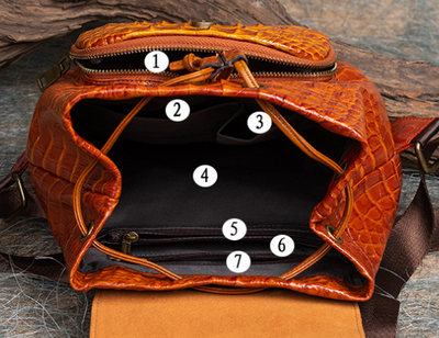 Mochila de Cuero Grabado Estilo Retro - Image 15