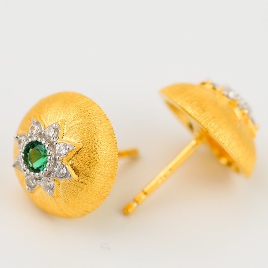 Aretes Redondos Vintage Court Elegantes con Acabado Satinado
