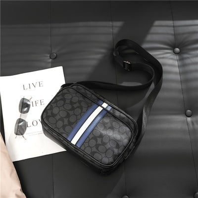 Bolsa Casual para Hombre con Diseño de Letras y Cuadros Pequeños - Image 11