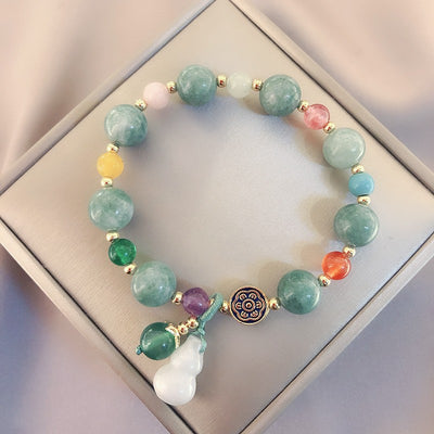Pulsera de Jade Vintage Estilo Tibetano Étnico con Calabaza y Calcedonia - Image 6
