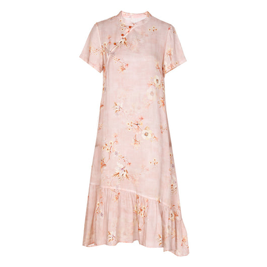 Vestido Vintage Línea A con Cuello de Pie y Estampado - Image 15