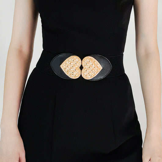 Cinturón Elástico Ancho con Hebilla Love Metalizada para Mujer - Image 13