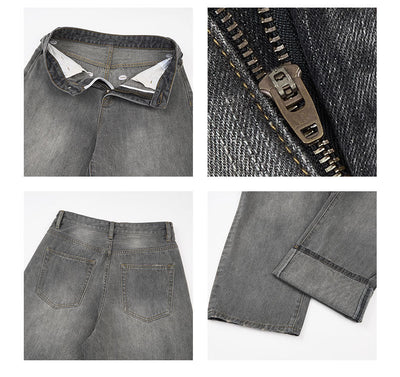 Pantalones Vaqueros Gris Lavado Básicos para Hombre - Otoño Invierno - Image 9