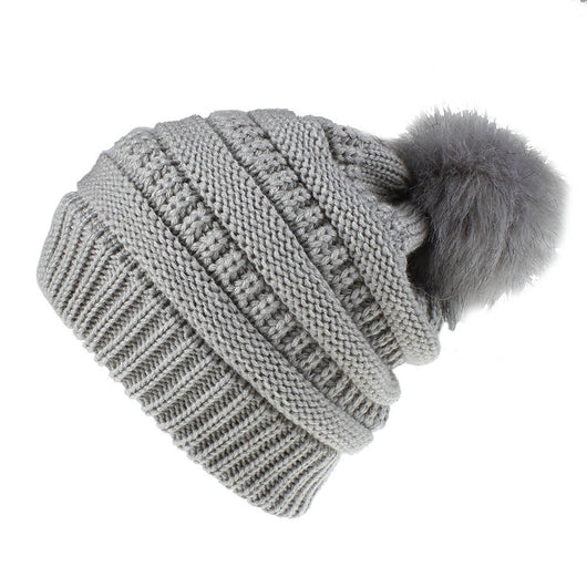 Gorro de Lana Estilo Europeo y Americano con Pompón para Mujer - Image 12