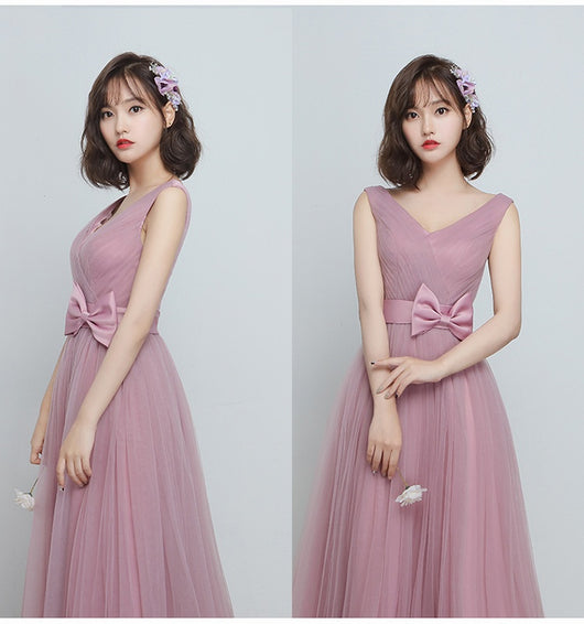 Vestido Largo para Damas de Honor en Cameo Brown - Malla y Satén Cómodo - Image 30