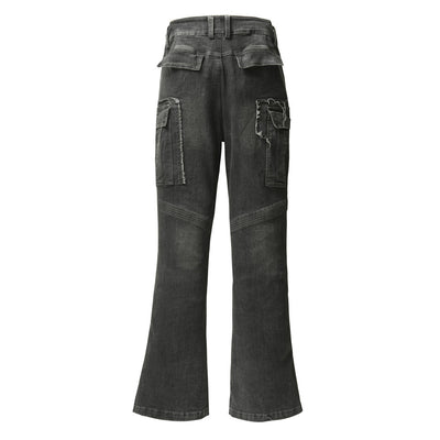 Pantalones Jeans Acampanados con Múltiples Bolsillos para Hombre - Image 12