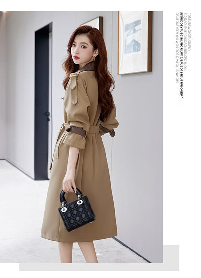 Abrigo Trinchera Mujer Largo Casual Elegante - Image 15