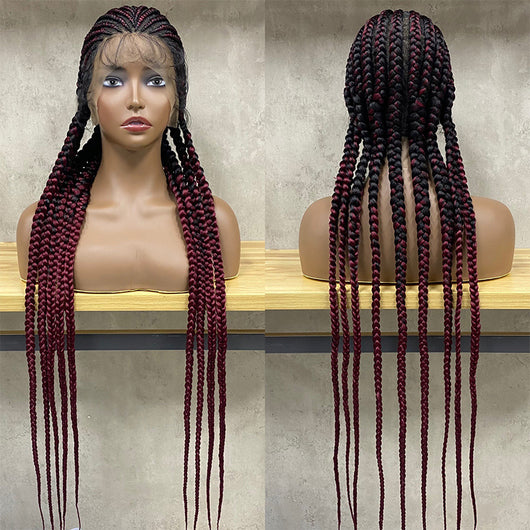 Peluca de Malla Elástica con Trenza de 9 Hebras - Fibra Química Premium - Image 5