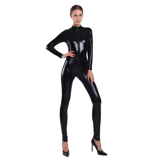 Enterizo de Cuero Sintético Brillante para Mujer - Image 20