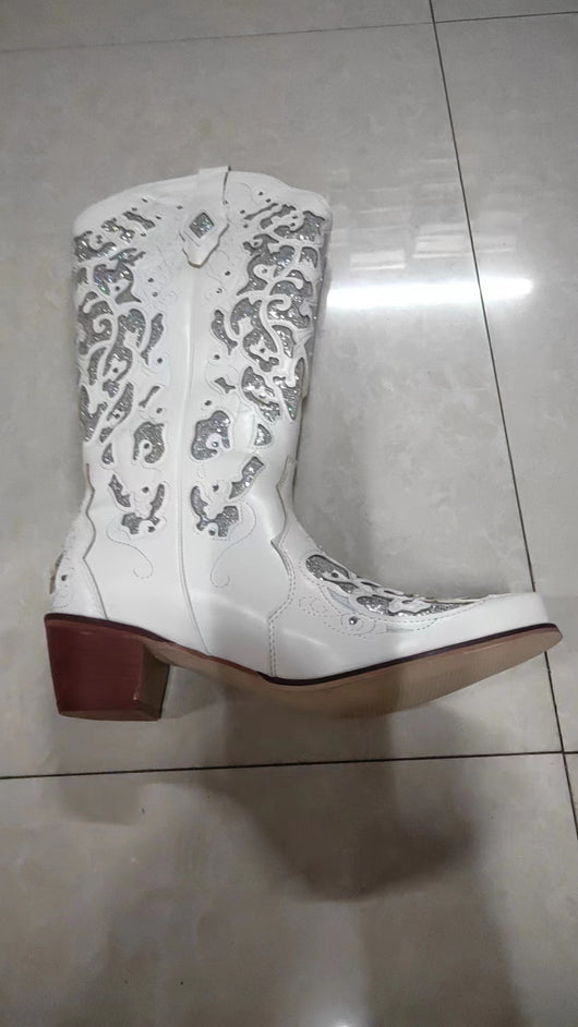 Bota Muslo Alto con Cristales Brillantes - Image 5