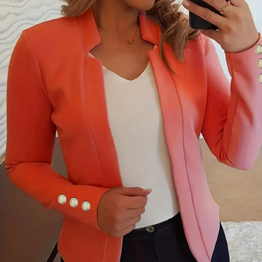 Blazer Ejecutivo de Color Sólido con Puños Estructurados