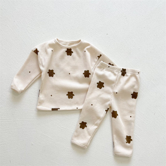 Pijama Infantil Estampado Osito Cuello Redondo Manga Larga