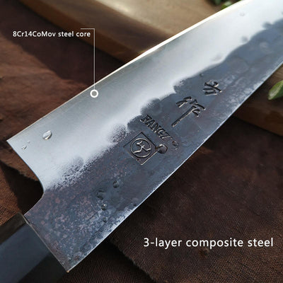 Cuchillo de Chef Forjado en Acero Inoxidable con Patrón Martillado - Image 4