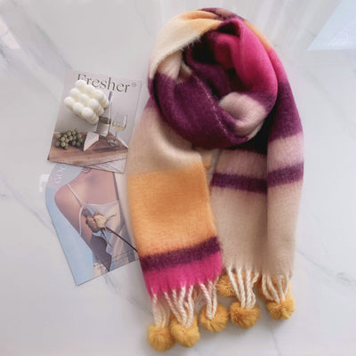 Bufanda Pompón Arcoíris Dopamina para Mujer - Image 14