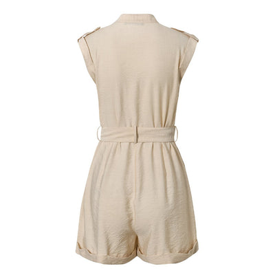 Jumpsuit Casual sin Mangas con Cinturón y Bolsillos - Image 16