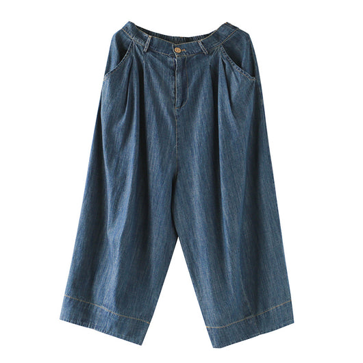 Pantalón Cropped Ancho de Tencel y Algodón para Tallas Grandes - Image 5