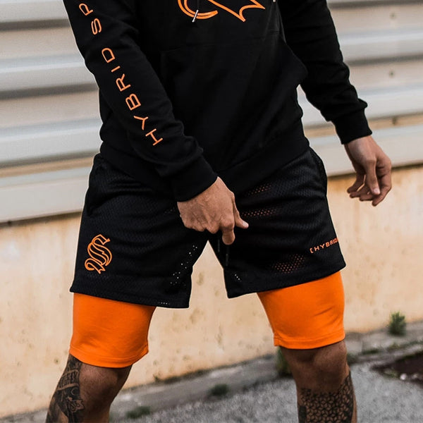 Shorts Deportivos Dobles para Hombre - Fitness y Entrenamiento