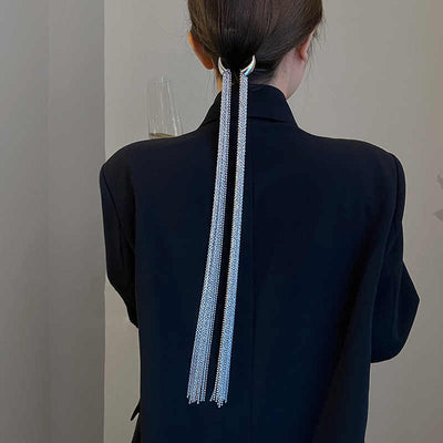 Cadena Larga Plateada con Agujeros - Accesorio de Cabello Elegante - Image 8