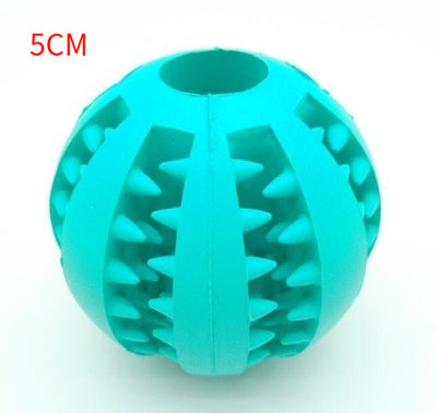 Teal rubber slow feeder dog toy ball with internal spikes for teeth cleaning and treat dispensing, 7cm size. - Image 22