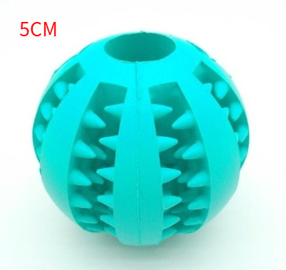 Teal rubber slow feeder dog toy ball with internal spikes for teeth cleaning and treat dispensing, 7cm size. - Image 22