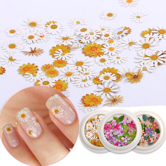 Stickers de Uñas con Flores de Pulpa de Madera - Accesorios DIY para Nail Art - Image 4