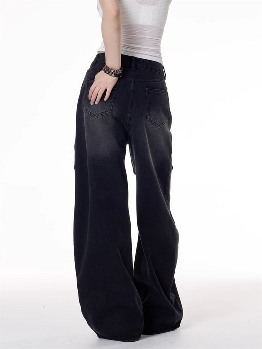 Jeans Deconstructivos Estilo Hot Girl Retro Americano con Múltiples Bolsillos - Image 4
