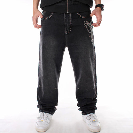 Jeans Hip Hop con Bordados Creativos para Hombre - Image 8