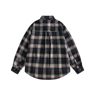 Camisa de Cuadros con Bolsillo Decorativo y Solapa a Juego - Image 2