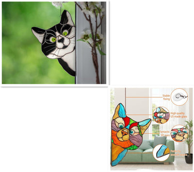 Adorno de Gato en Vitral para Ventana - Image 17