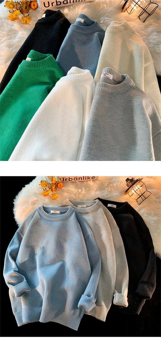 Suéter Holgado de Cuello Redondo para Hombre - Colección Primavera Otoño - Image 32